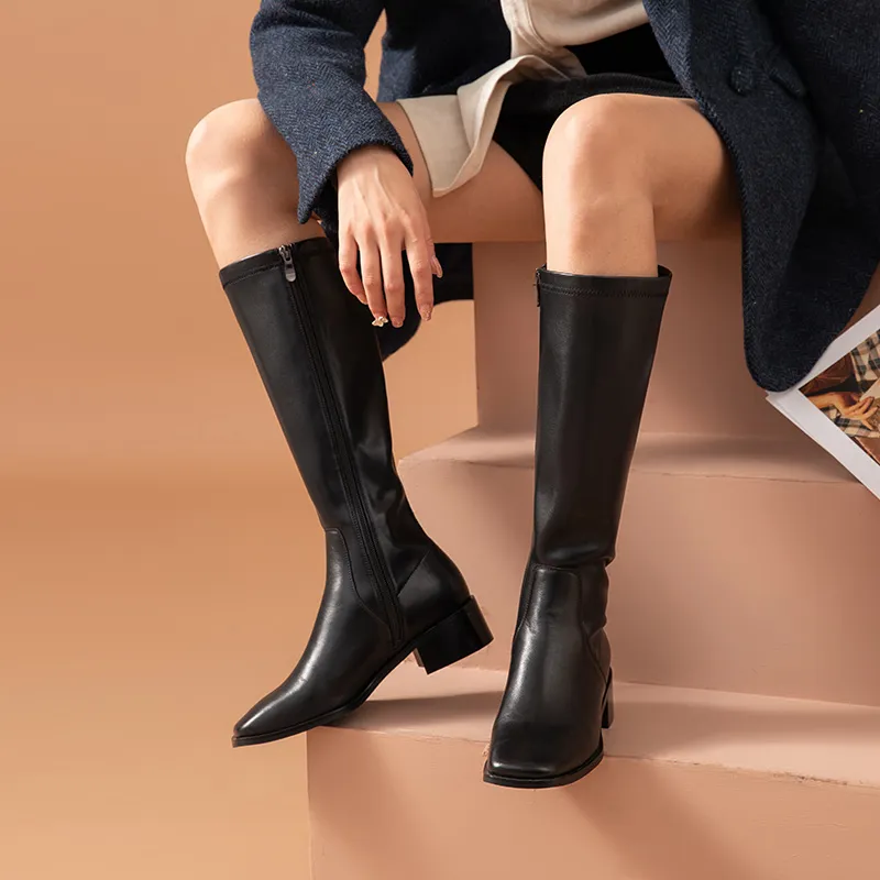 Female leather boots on sale