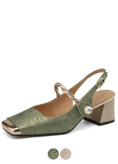 leather sandals color green size 5 for women