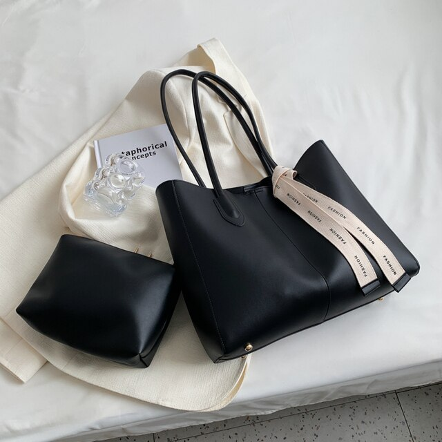 Almeda Women's Luxury Leather 2 Piece Tote Handbag | Ultrasellershoes ...
