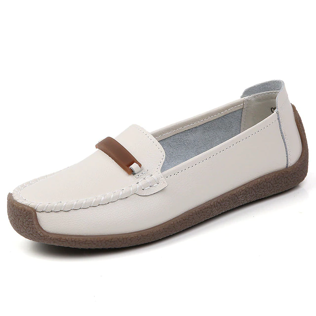 Enzo Women's Flat Leather Loafer Shoes | Ultrasellershoes.com – USS® Shoes