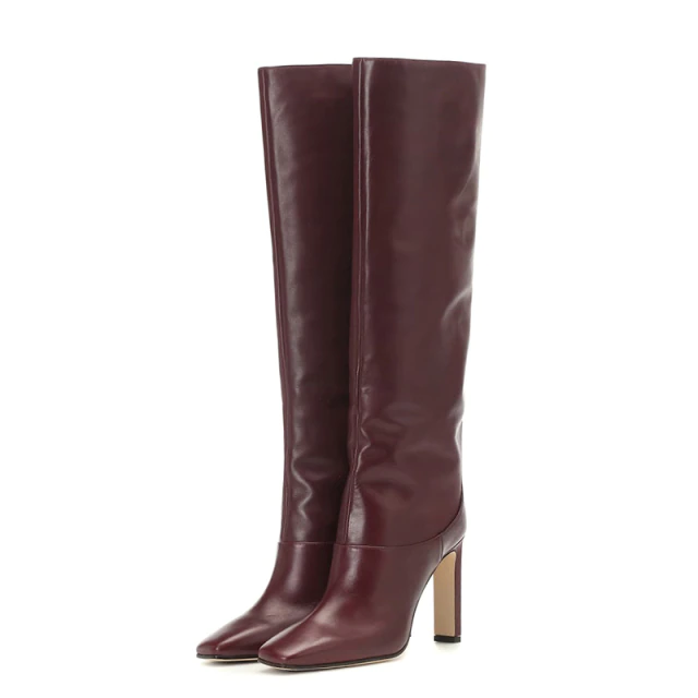Wine colored knee high boots hot sale
